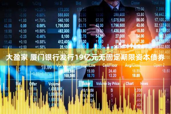 大盈家 厦门银行发行19亿元无固定期限资本债券